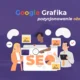 Grafika o SEO obrazów w Google Grafika z zespołem analizującym pozycjonowanie obrazów i znaczenie optymalizacji dla wyników wyszukiwania.