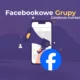 Facebookowe grupy – działania marketingowe z megafonem i ikoną Facebooka, grafika do artykułu o marketingu w grupach Facebooka.