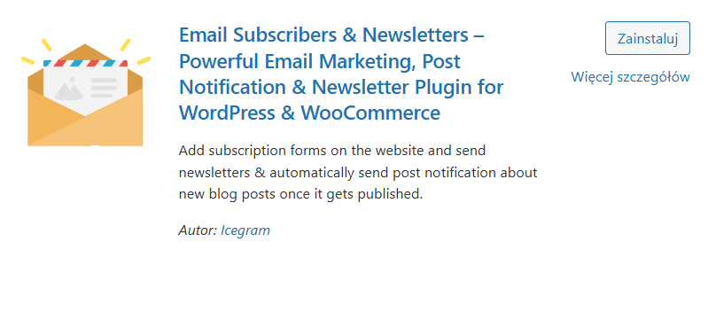 Wtyczka WordPress do newsletterów i powiadomień e-mail dla WooCommerce i publikacji postów