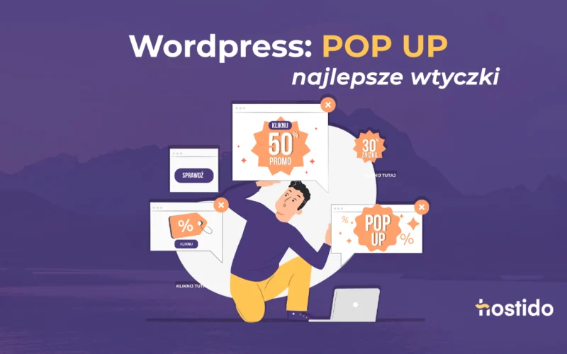 Grafika do artykułu o wtyczkach WordPress Popup: ilustracja okien pop-up z promocjami i CTA, przedstawiająca najlepsze wtyczki do tworzenia popupów.